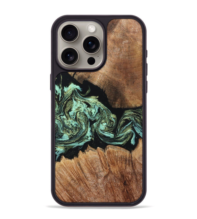 iPhone 15 Pro Max Wood Phone Case - Cicely (Green, 820328)