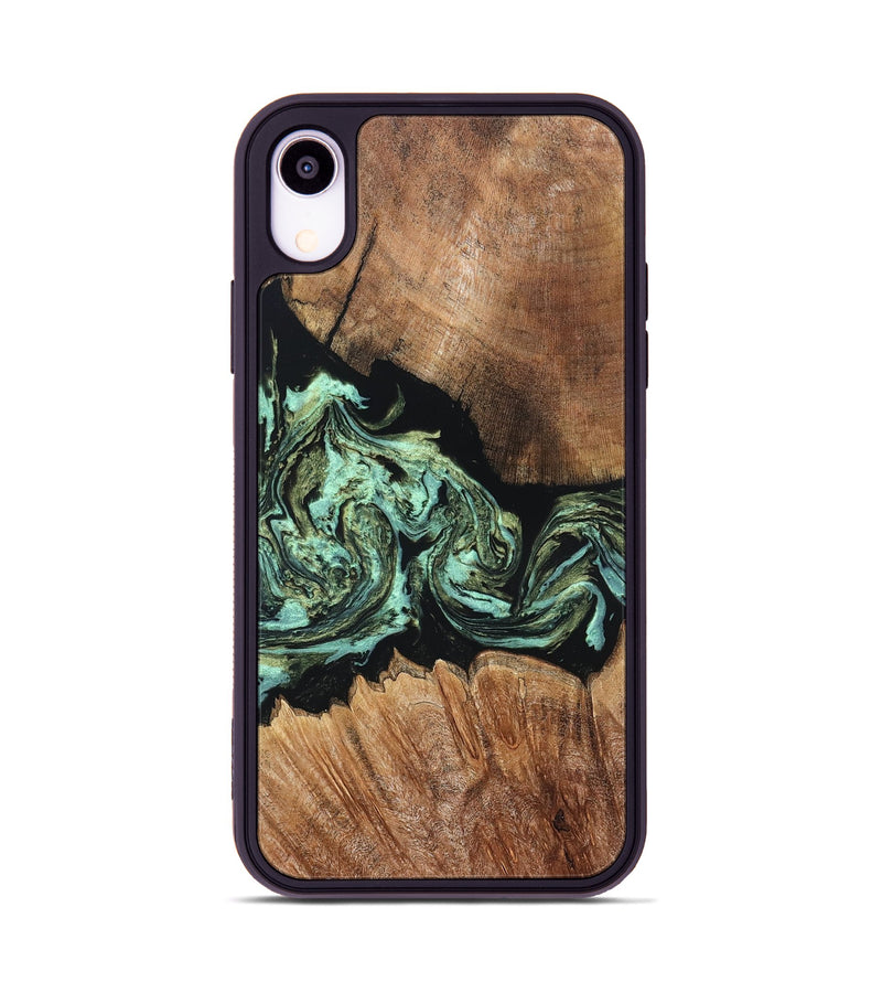iPhone Xr Wood Phone Case - Cicely (Green, 820328)