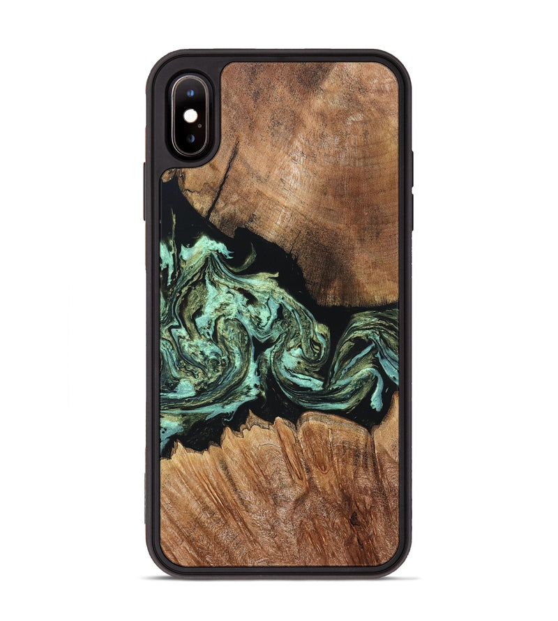iPhone Xs Max Wood Phone Case - Cicely (Green, 820328)