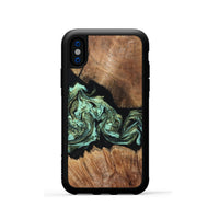 iPhone Xs Wood Phone Case - Cicely (Green, 820328)