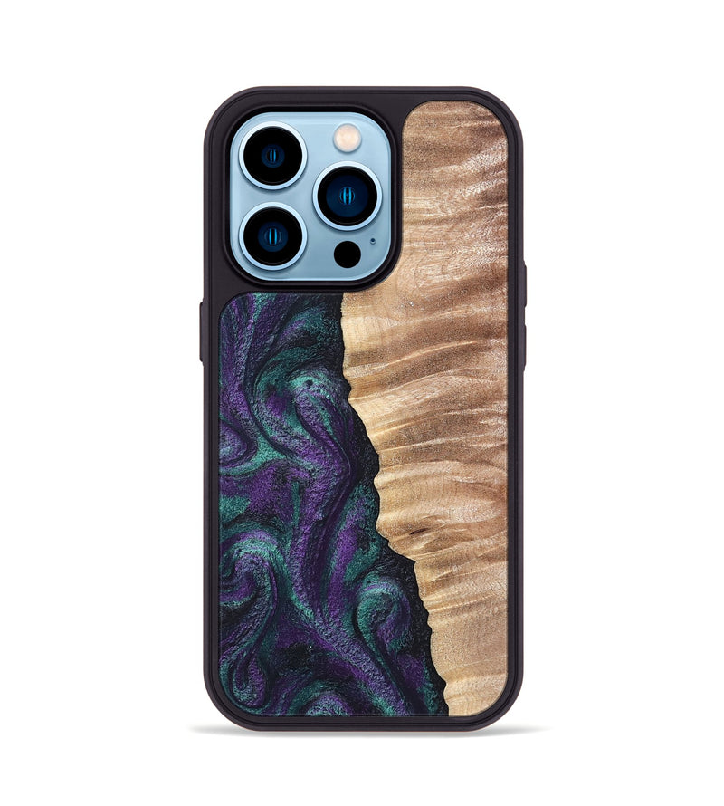 iPhone 14 Pro Wood Phone Case - Cayson (Green, 820329)