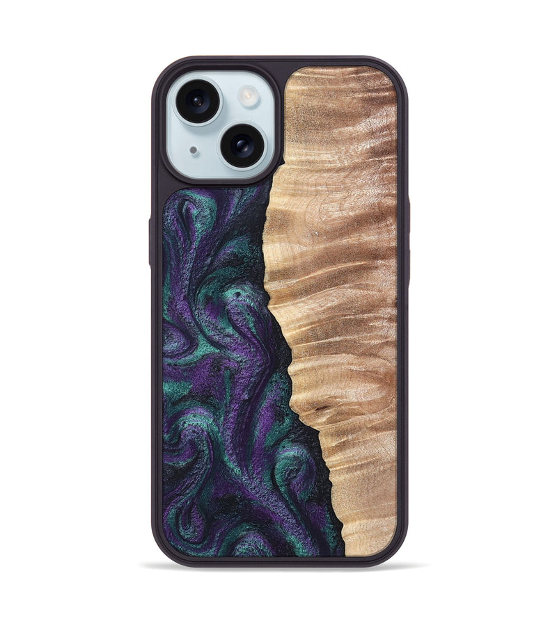 iPhone 15 Wood Phone Case - Cayson (Green, 820329)