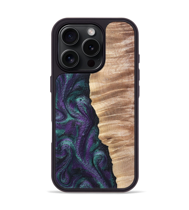 iPhone 16 Pro Wood Phone Case - Cayson (Green, 820329)