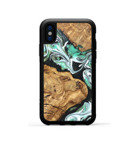 iPhone Xs Wood Phone Case - Newt (Green, 820330)