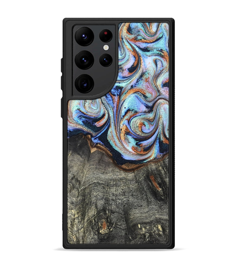 Galaxy S22 Ultra Wood Phone Case - Ila (Teal & Gold, 820331)