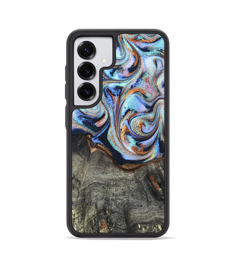 Galaxy S25 Wood Phone Case - Ila (Teal & Gold, 820331)