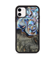 iPhone 11 Wood Phone Case - Ila (Teal & Gold, 820331)