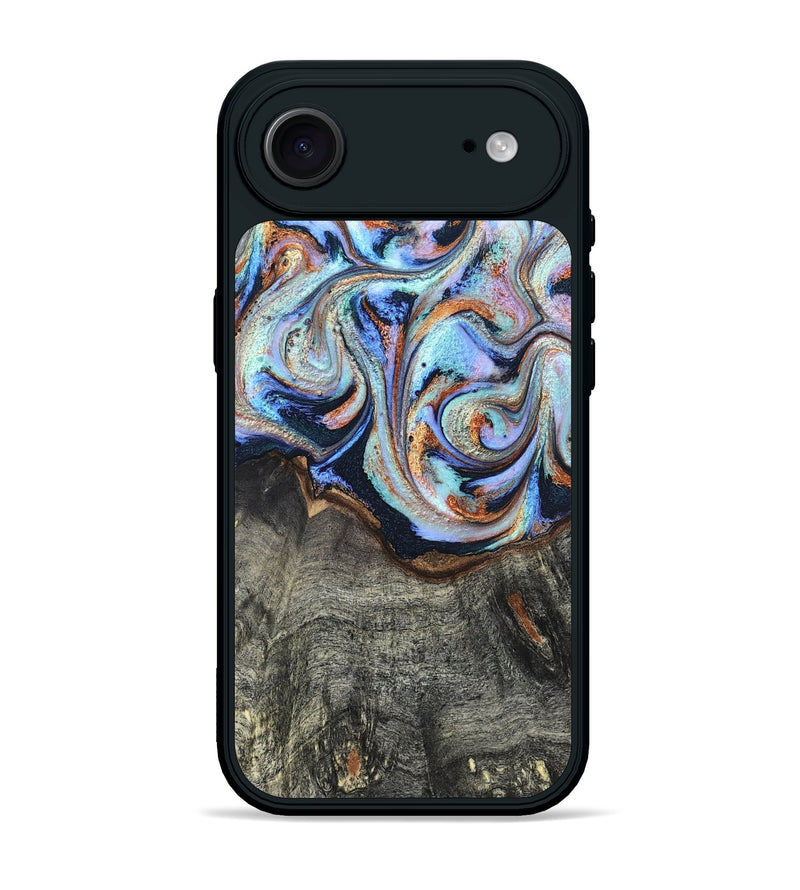 iPhone 17 Air Wood Phone Case - Ila (Teal & Gold, 820331)