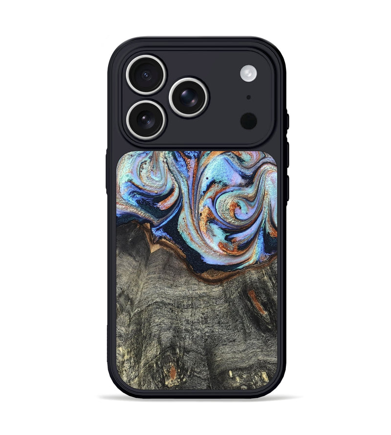 iPhone 17 Pro Wood Phone Case - Ila (Teal & Gold, 820331)