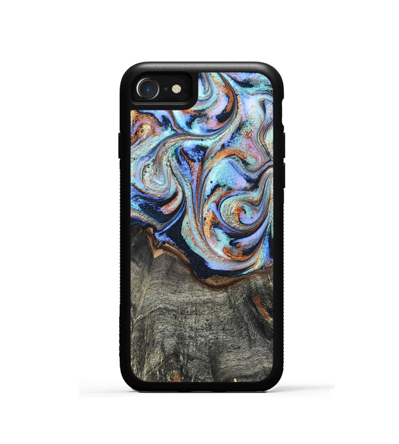 iPhone SE Wood Phone Case - Ila (Teal & Gold, 820331)