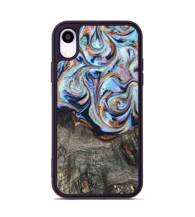 iPhone Xr Wood Phone Case - Ila (Teal & Gold, 820331)