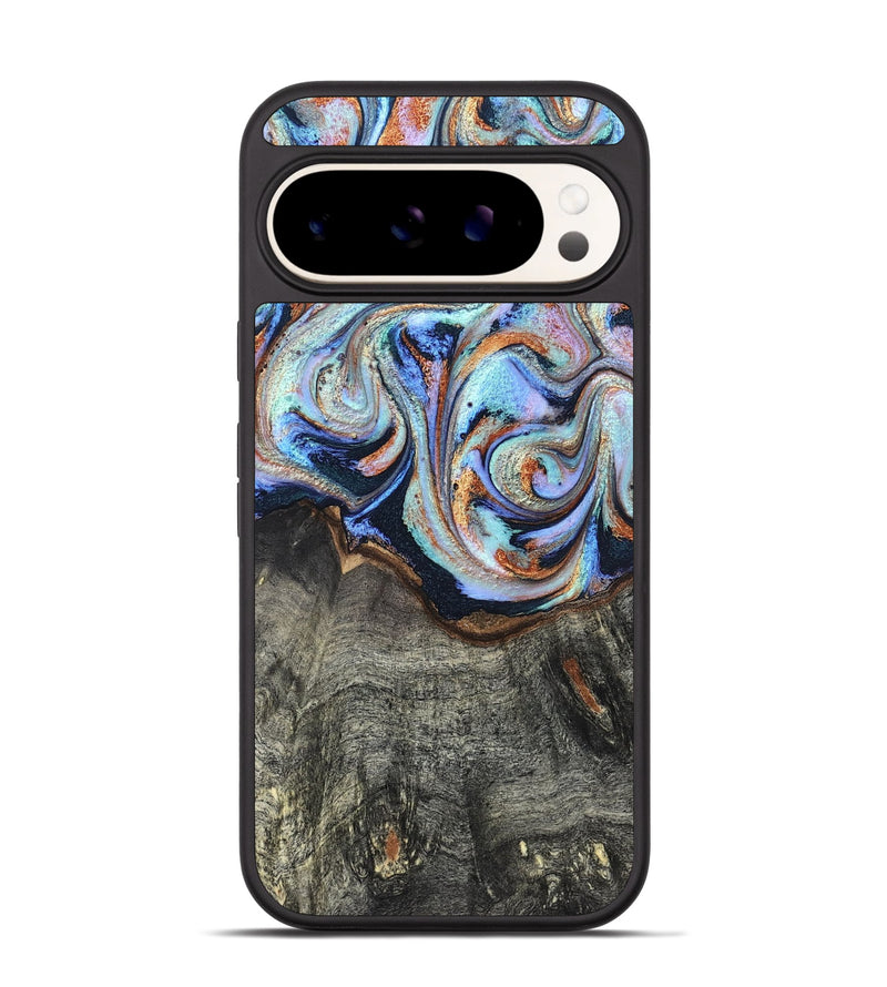 Pixel 9 Wood Phone Case - Ila (Teal & Gold, 820331)