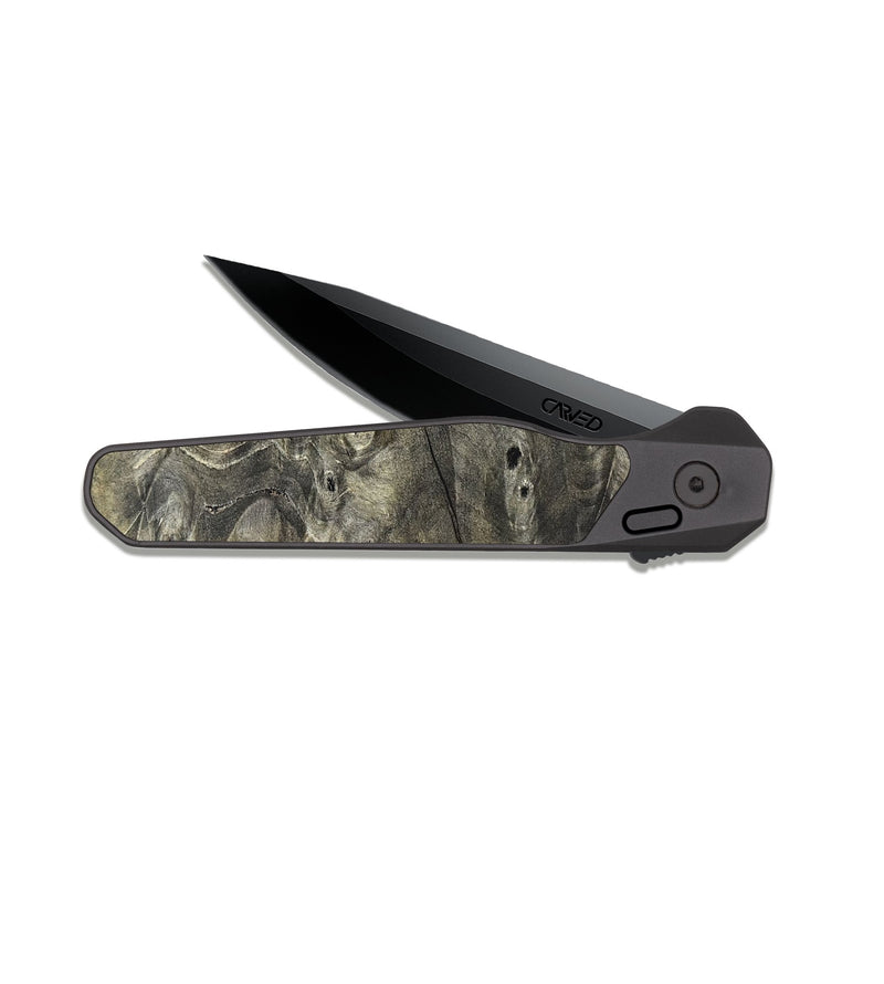 EDC Dark Slate Wood Pocket Knife - Merlin (Wood Burl, 820332)