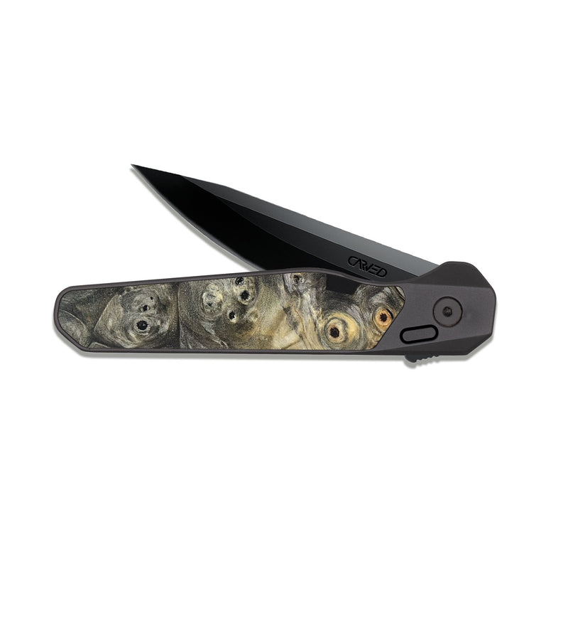 EDC Dark Slate Wood Pocket Knife - Hattie (Wood Burl, 820334)