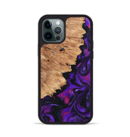 iPhone 12 Pro Wood Phone Case - Alford (Purple, 820335)