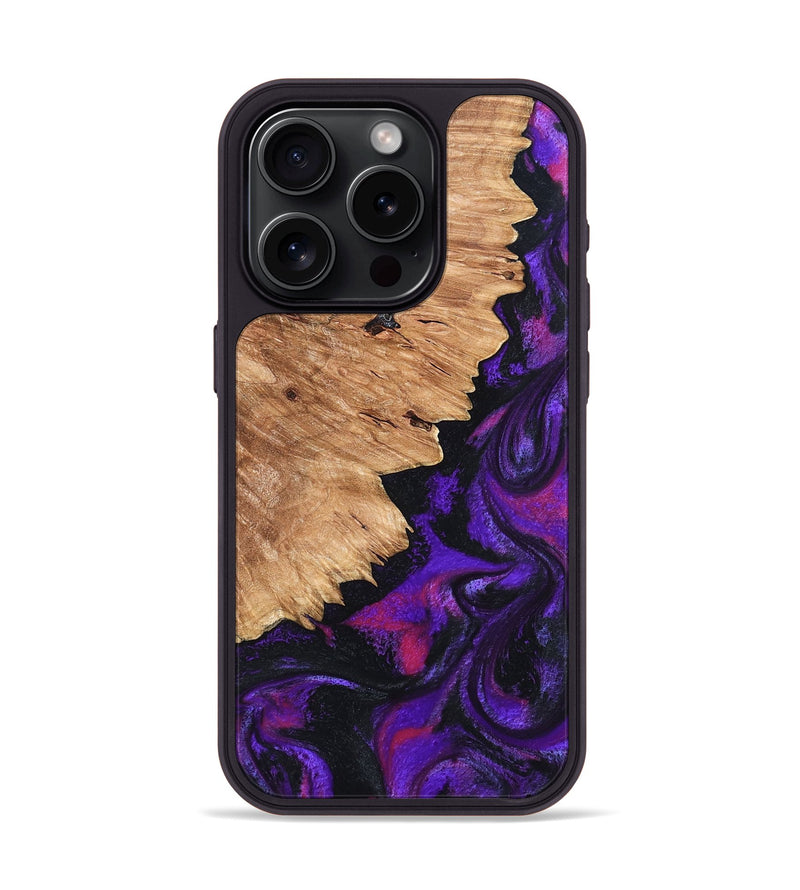 iPhone 15 Pro Wood Phone Case - Alford (Purple, 820335)