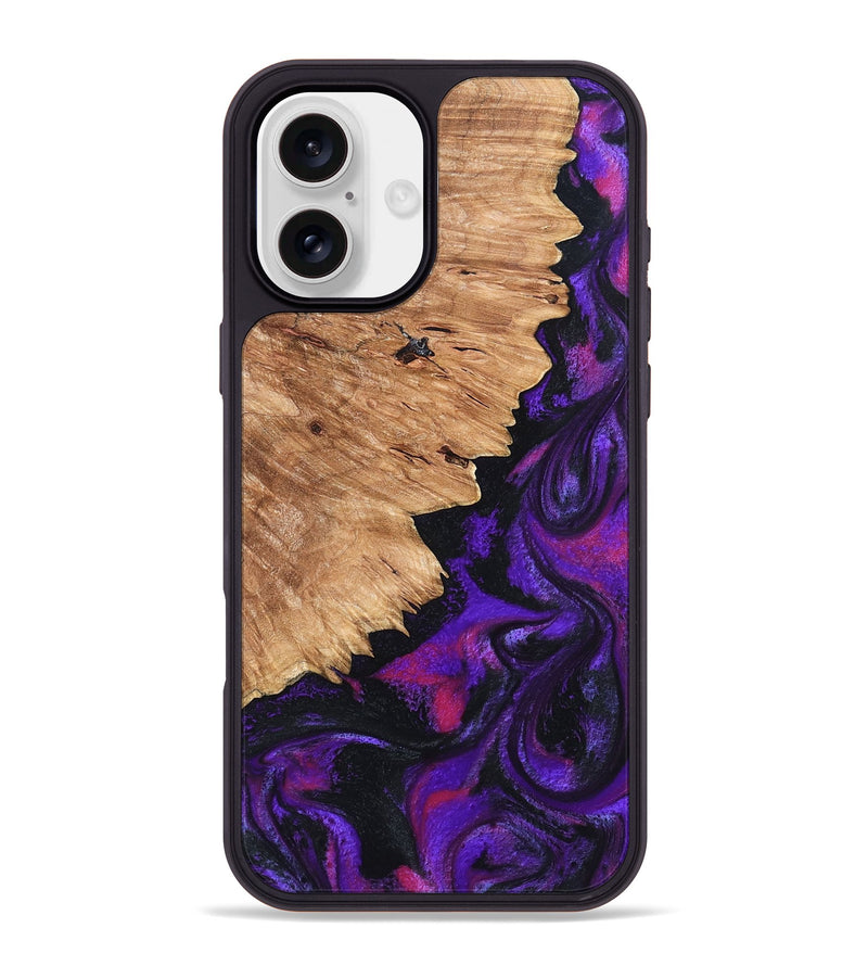 iPhone 16 Plus Wood Phone Case - Alford (Purple, 820335)