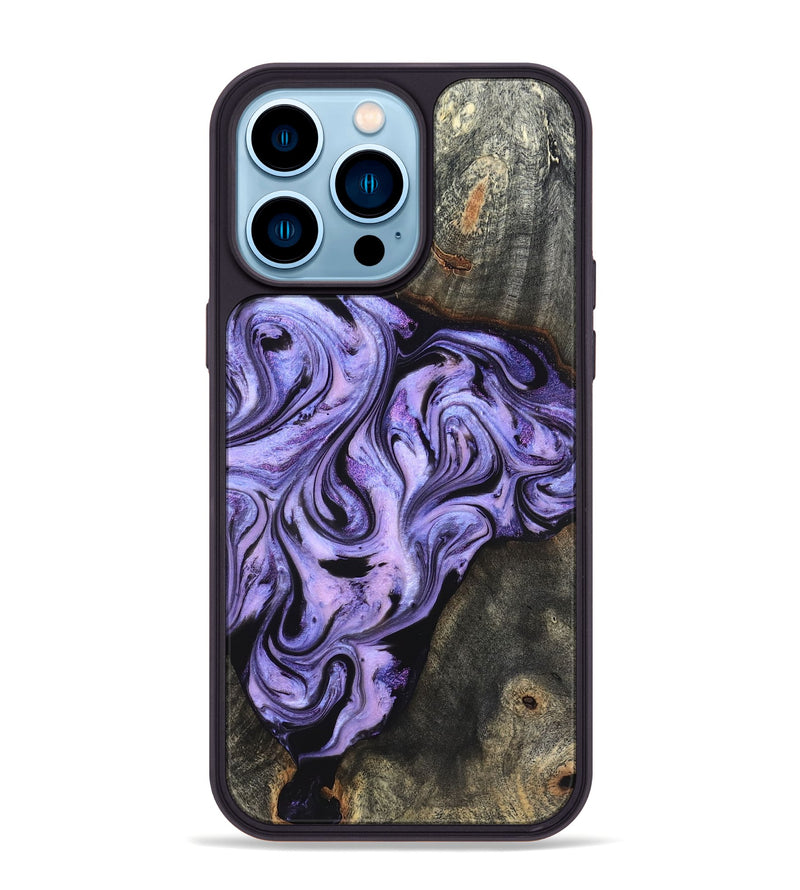 iPhone 14 Pro Max Wood Phone Case - Adrien (Purple, 820336)
