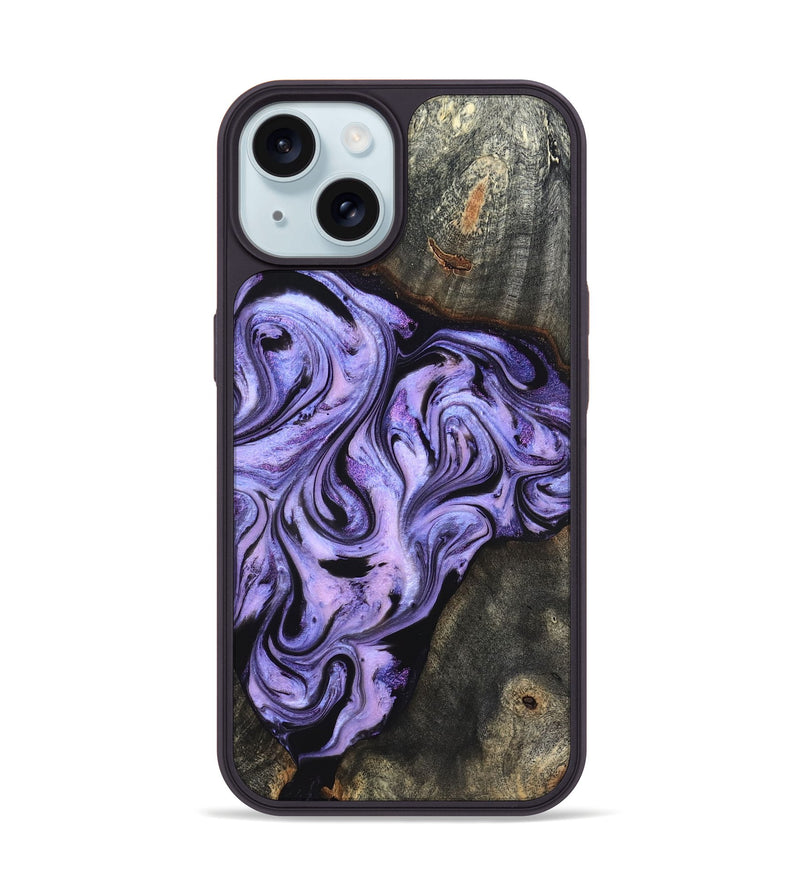 iPhone 15 Wood Phone Case - Adrien (Purple, 820336)