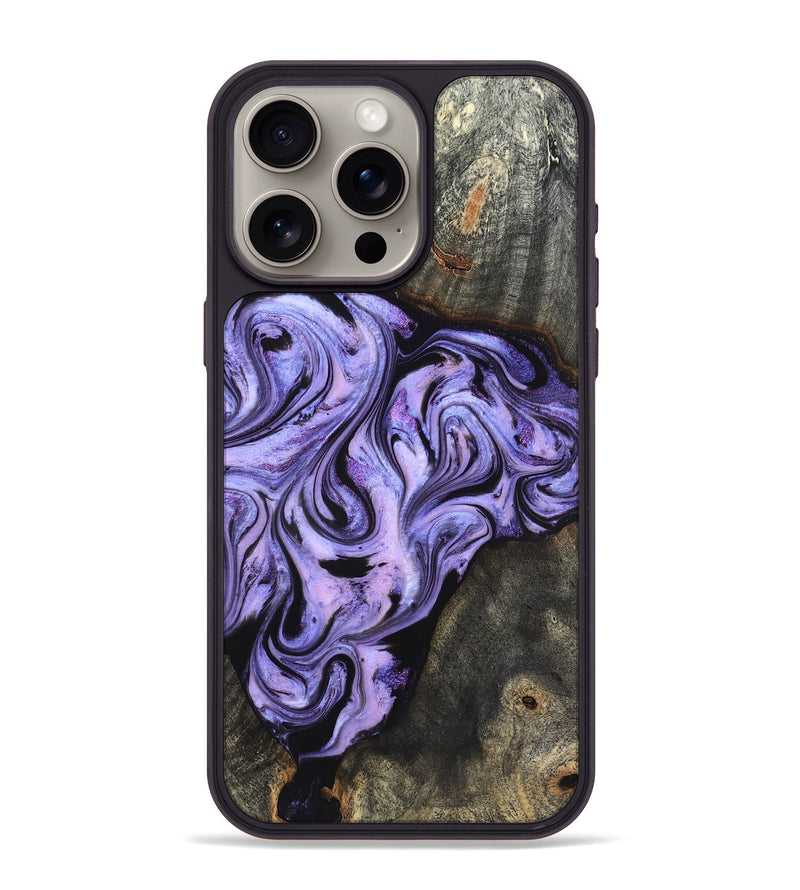 iPhone 15 Pro Max Wood Phone Case - Adrien (Purple, 820336)