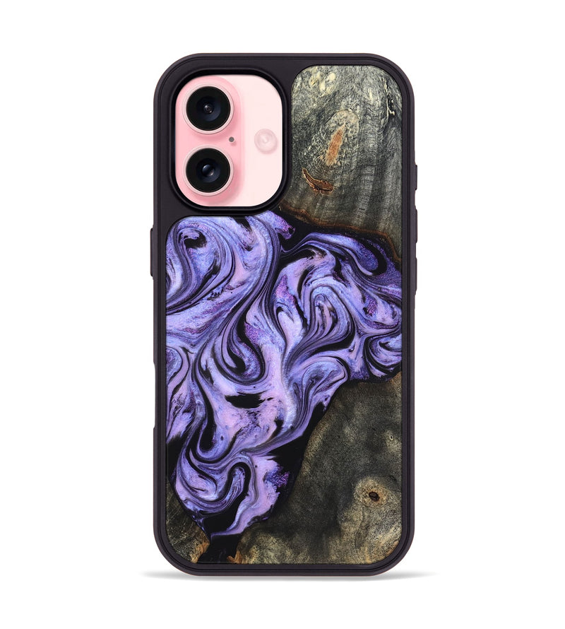 iPhone 16 Wood Phone Case - Adrien (Purple, 820336)