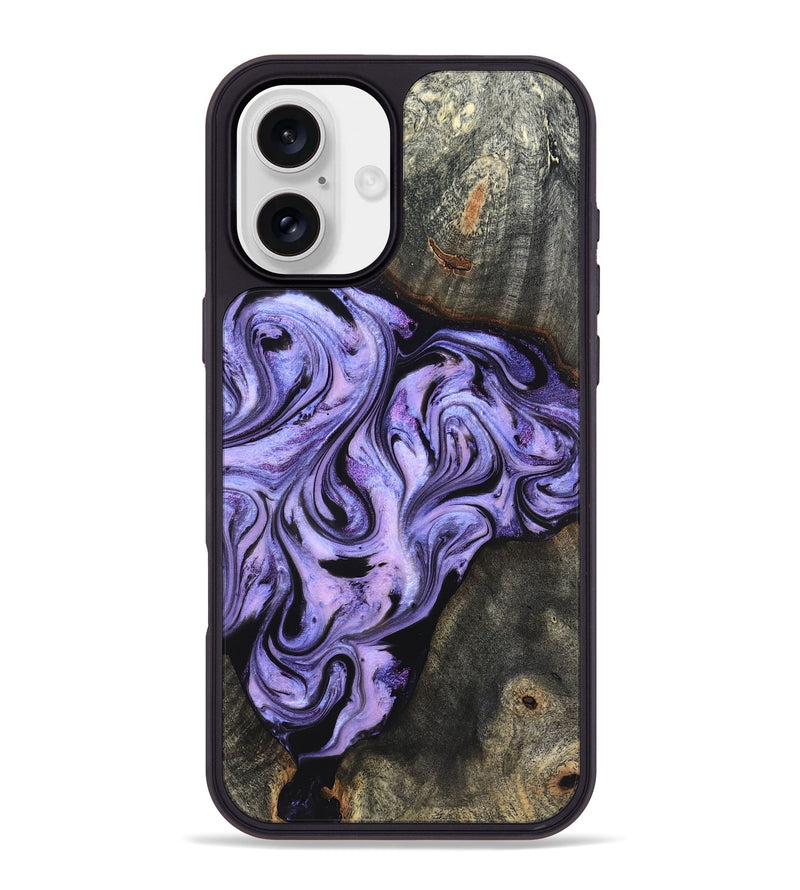 iPhone 16 Plus Wood Phone Case - Adrien (Purple, 820336)