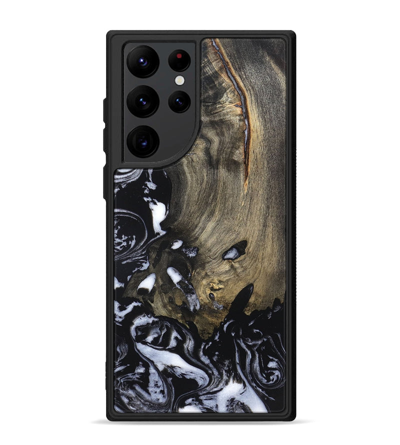 Galaxy S22 Ultra Wood Phone Case - Kaila (Black & White, 820337)