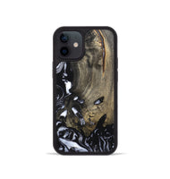 iPhone 12 mini Wood Phone Case - Kaila (Black & White, 820337)