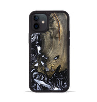 iPhone 12 Wood Phone Case - Kaila (Black & White, 820337)