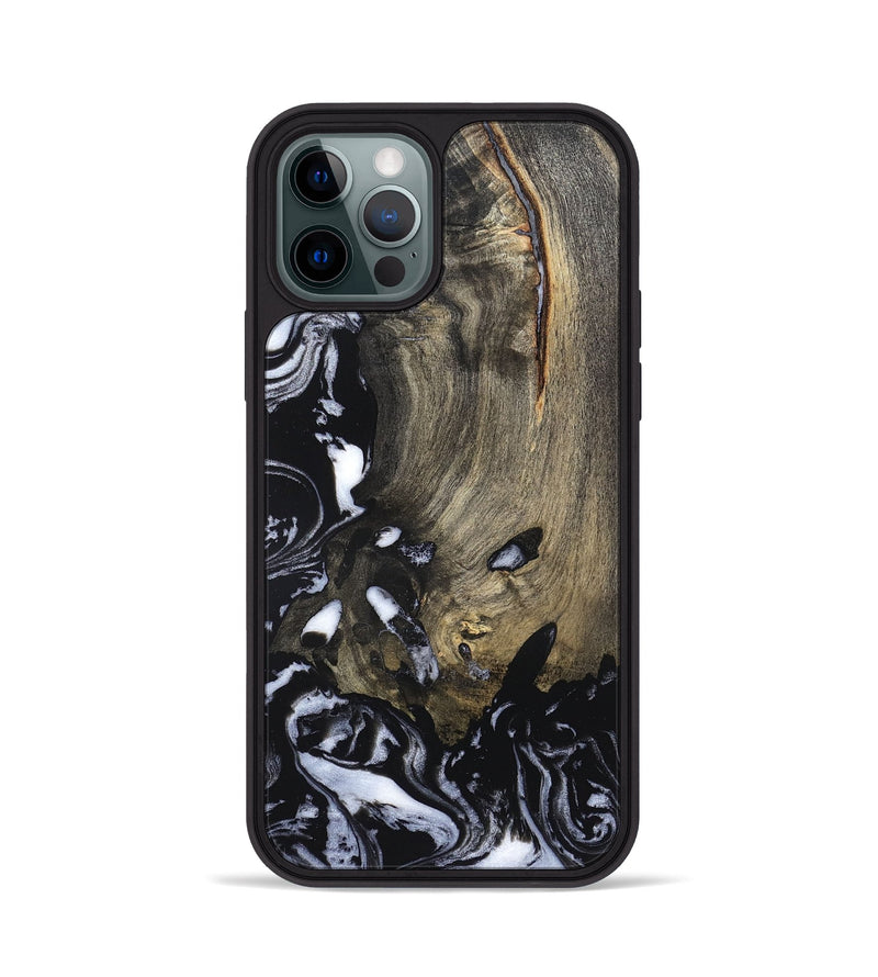 iPhone 12 Pro Wood Phone Case - Kaila (Black & White, 820337)