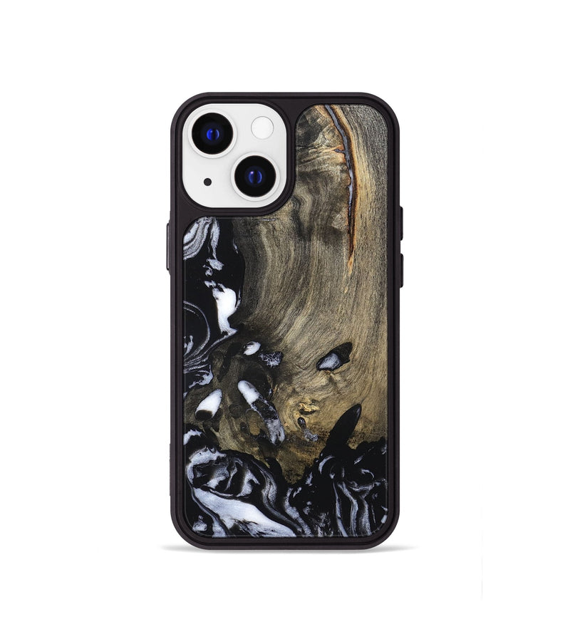 iPhone 13 mini Wood Phone Case - Kaila (Black & White, 820337)