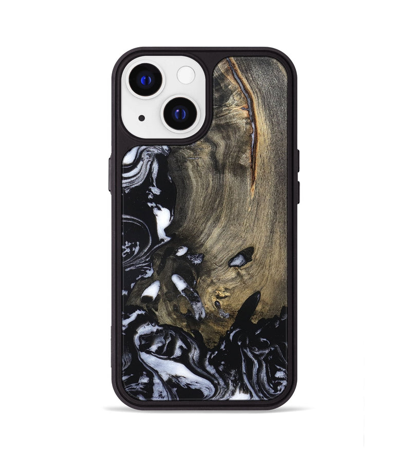 iPhone 13 Wood Phone Case - Kaila (Black & White, 820337)