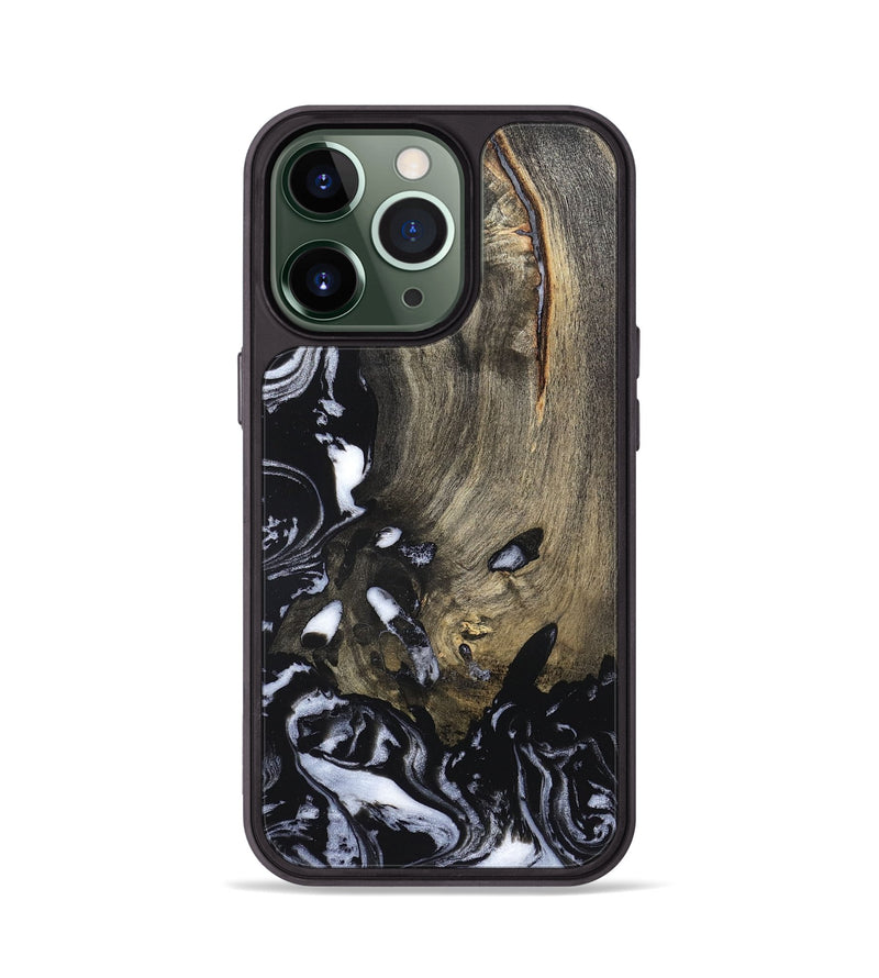 iPhone 13 Pro Wood Phone Case - Kaila (Black & White, 820337)