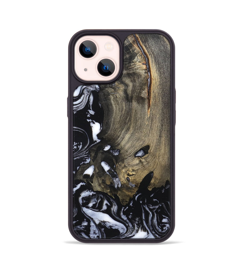 iPhone 14 Wood Phone Case - Kaila (Black & White, 820337)