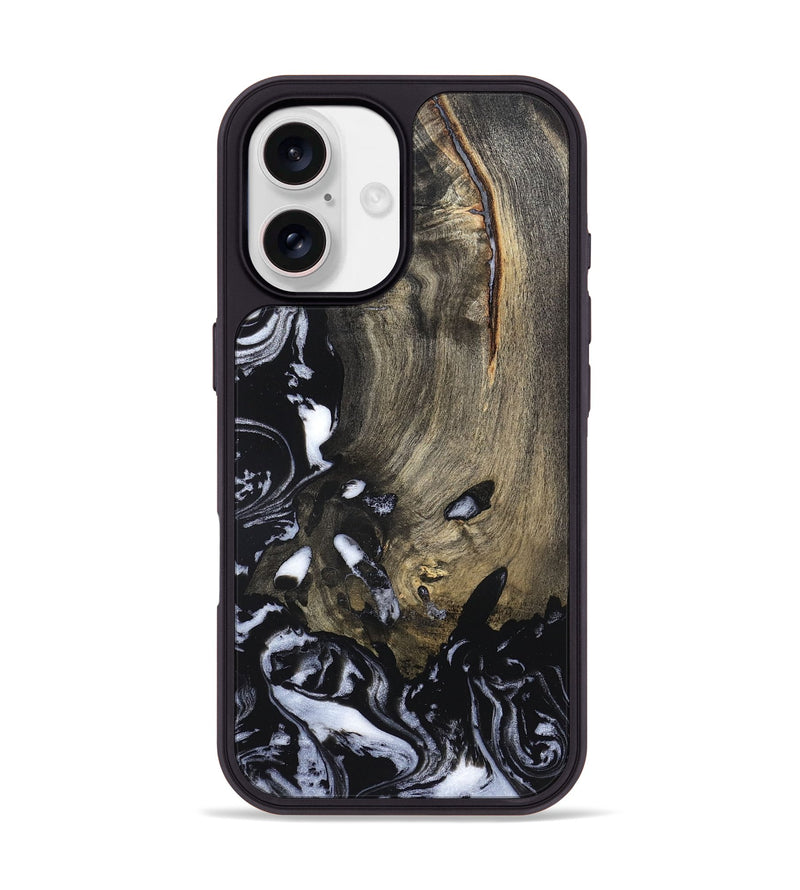 iPhone 17 Wood Phone Case - Kaila (Black & White, 820337)