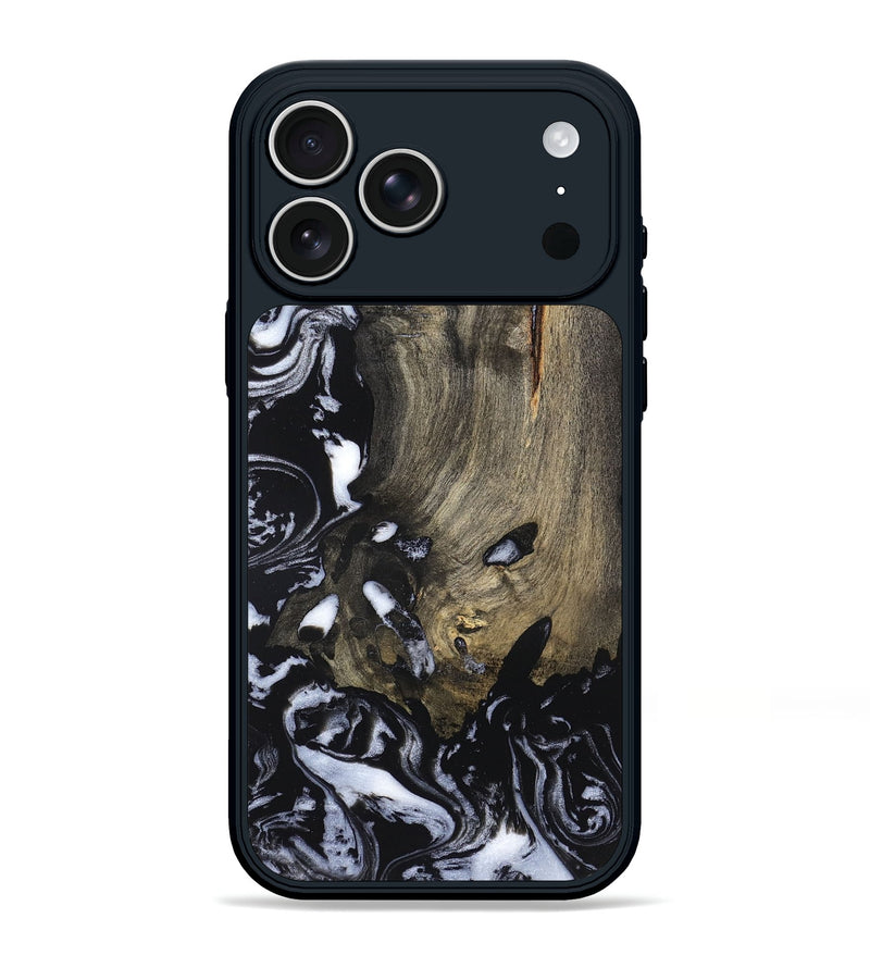 iPhone 17 Pro Max Wood Phone Case - Kaila (Black & White, 820337)