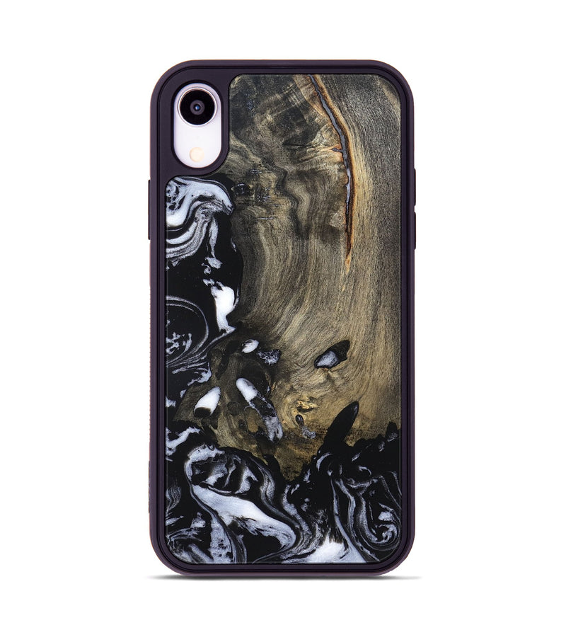 iPhone Xr Wood Phone Case - Kaila (Black & White, 820337)