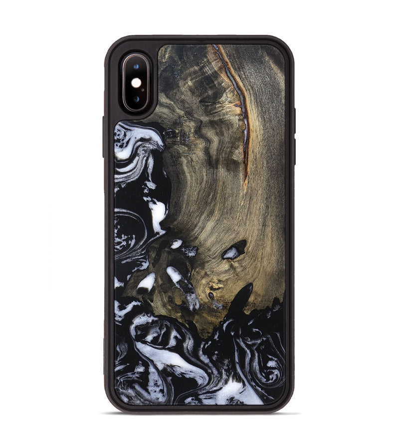 iPhone Xs Max Wood Phone Case - Kaila (Black & White, 820337)