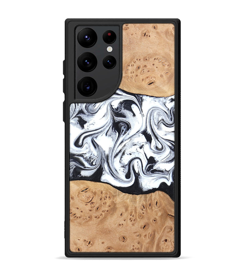 Galaxy S22 Ultra Wood Phone Case - Kaleena (Black & White, 820338)