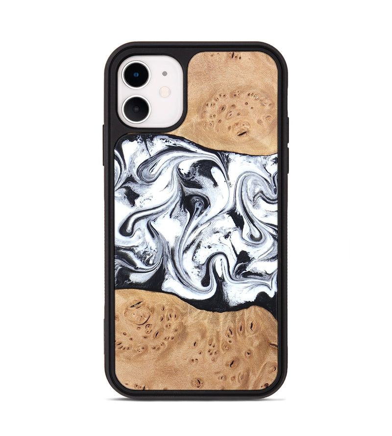 iPhone 11 Wood Phone Case - Kaleena (Black & White, 820338)