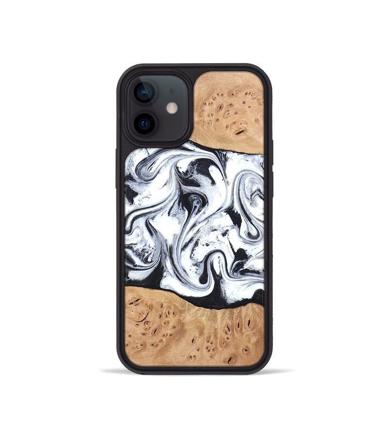 iPhone 12 mini Wood Phone Case - Kaleena (Black & White, 820338)