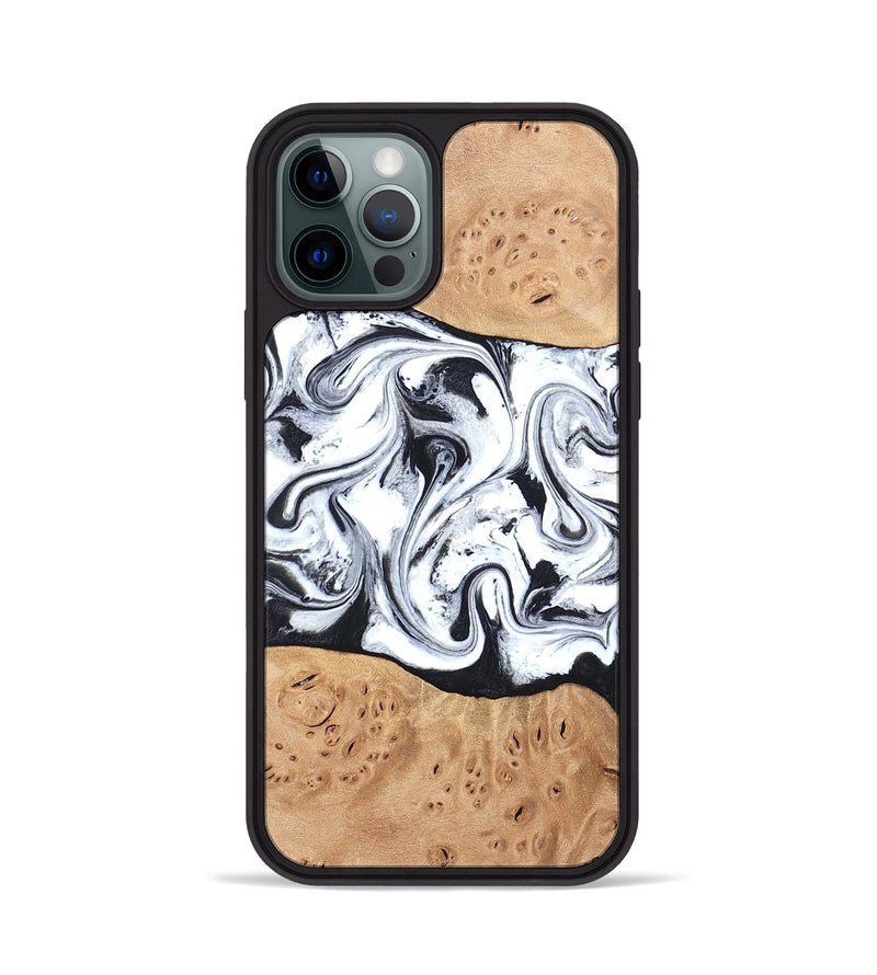 iPhone 12 Pro Wood Phone Case - Kaleena (Black & White, 820338)