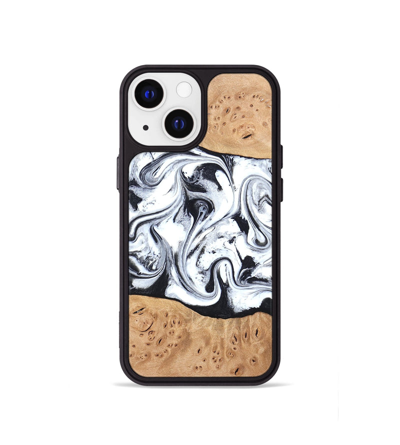 iPhone 13 mini Wood Phone Case - Kaleena (Black & White, 820338)