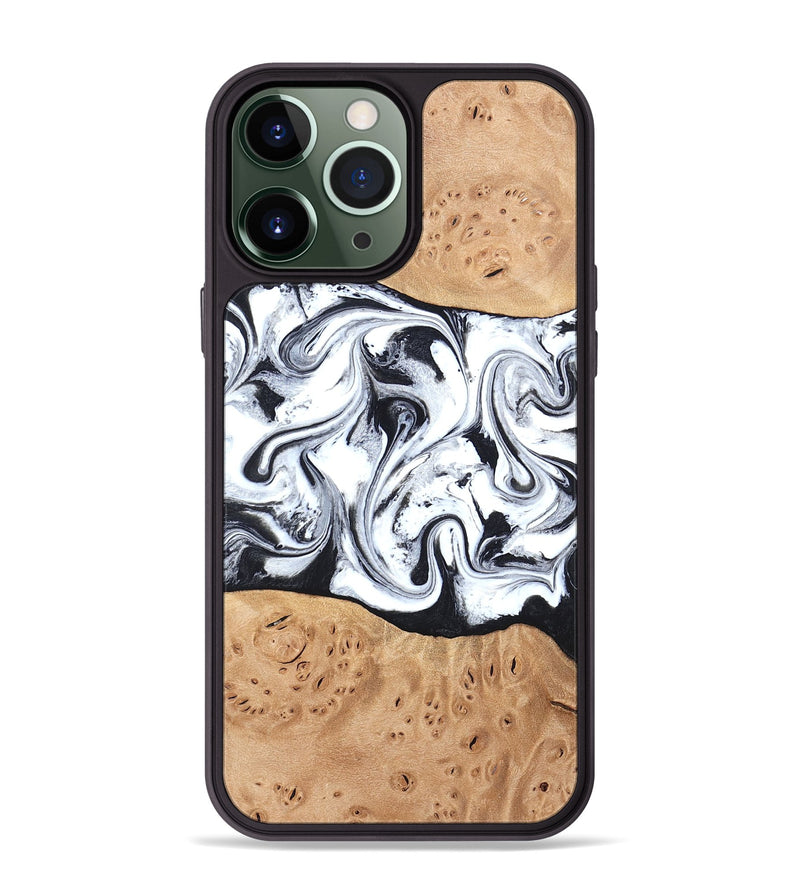 iPhone 13 Pro Max Wood Phone Case - Kaleena (Black & White, 820338)