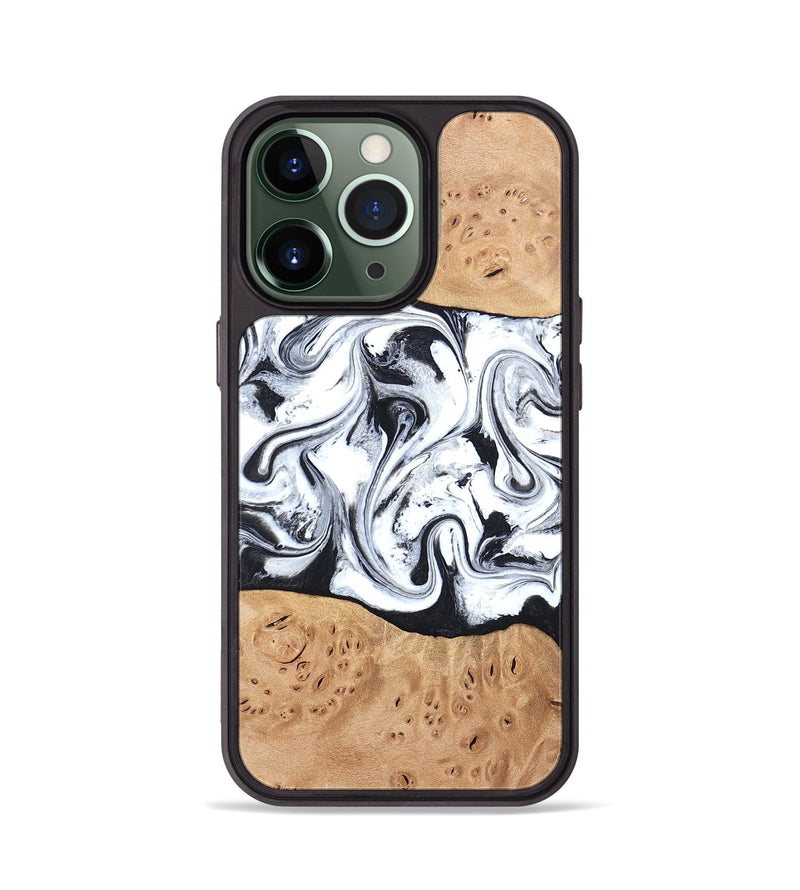 iPhone 13 Pro Wood Phone Case - Kaleena (Black & White, 820338)