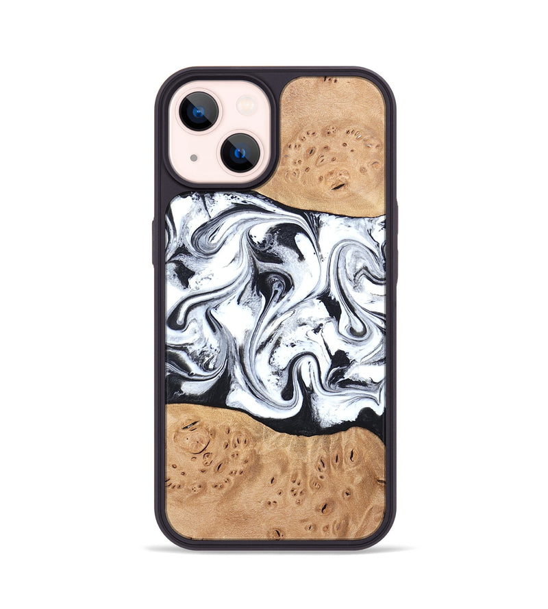 iPhone 14 Wood Phone Case - Kaleena (Black & White, 820338)