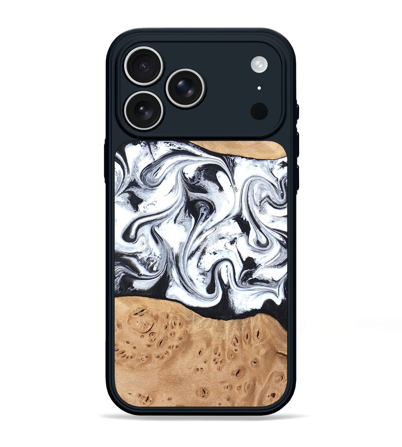 iPhone 17 Pro Max Wood Phone Case - Kaleena (Black & White, 820338)