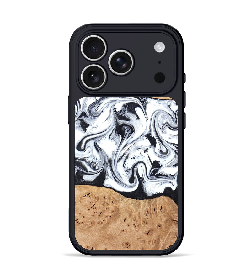 iPhone 17 Pro Wood Phone Case - Kaleena (Black & White, 820338)