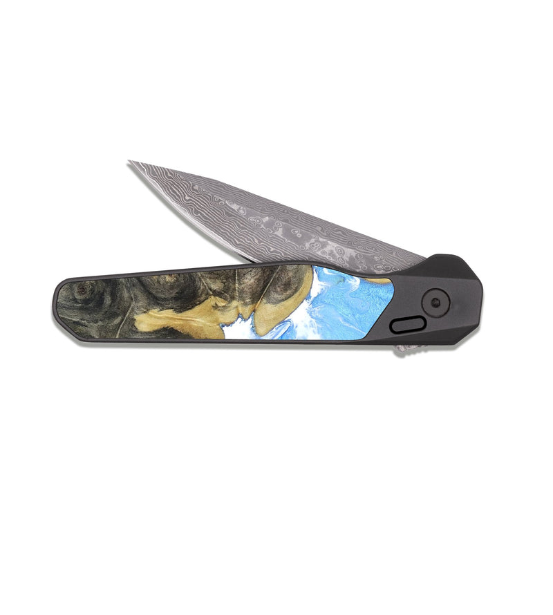 EDC Dark Damascus Wood Pocket Knife - Georgie (Coastal, 820343)