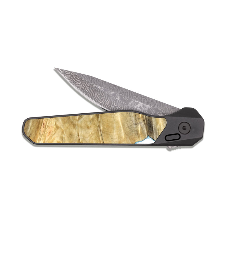 EDC Dark Damascus Wood Pocket Knife - Collin (Coastal, 820346)